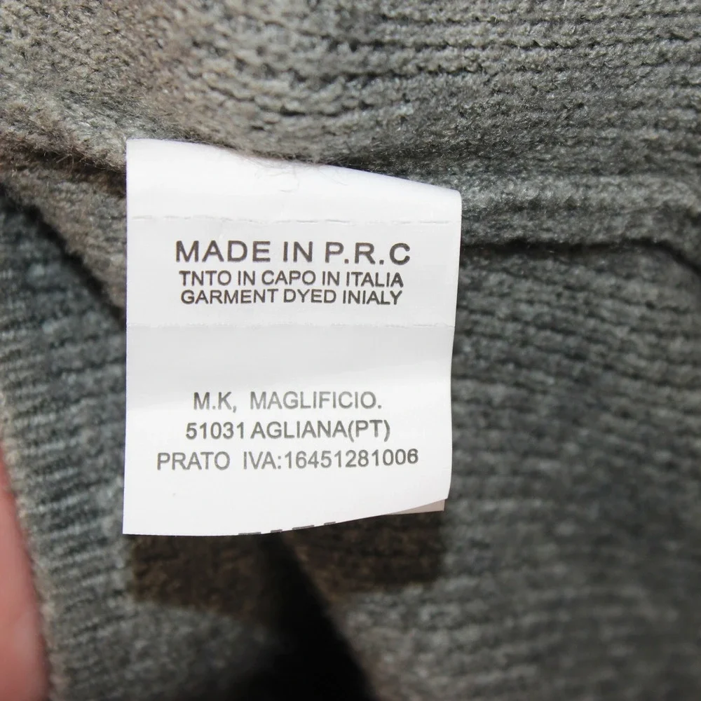 M.K. Maglificio Gray Knit Mock Neck Toggle Poncho Sweater Made in Italy Style